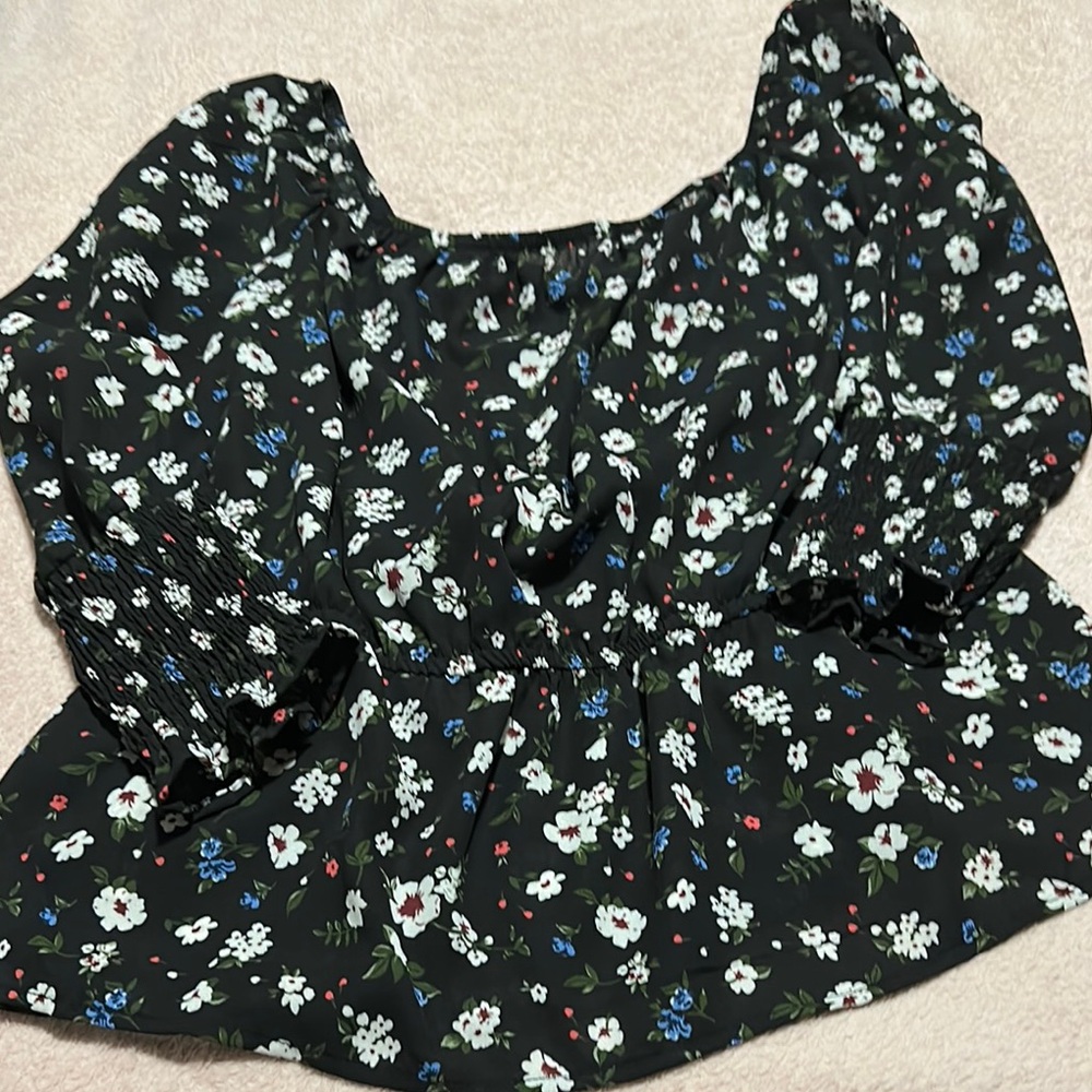 Floral Black Women's Top